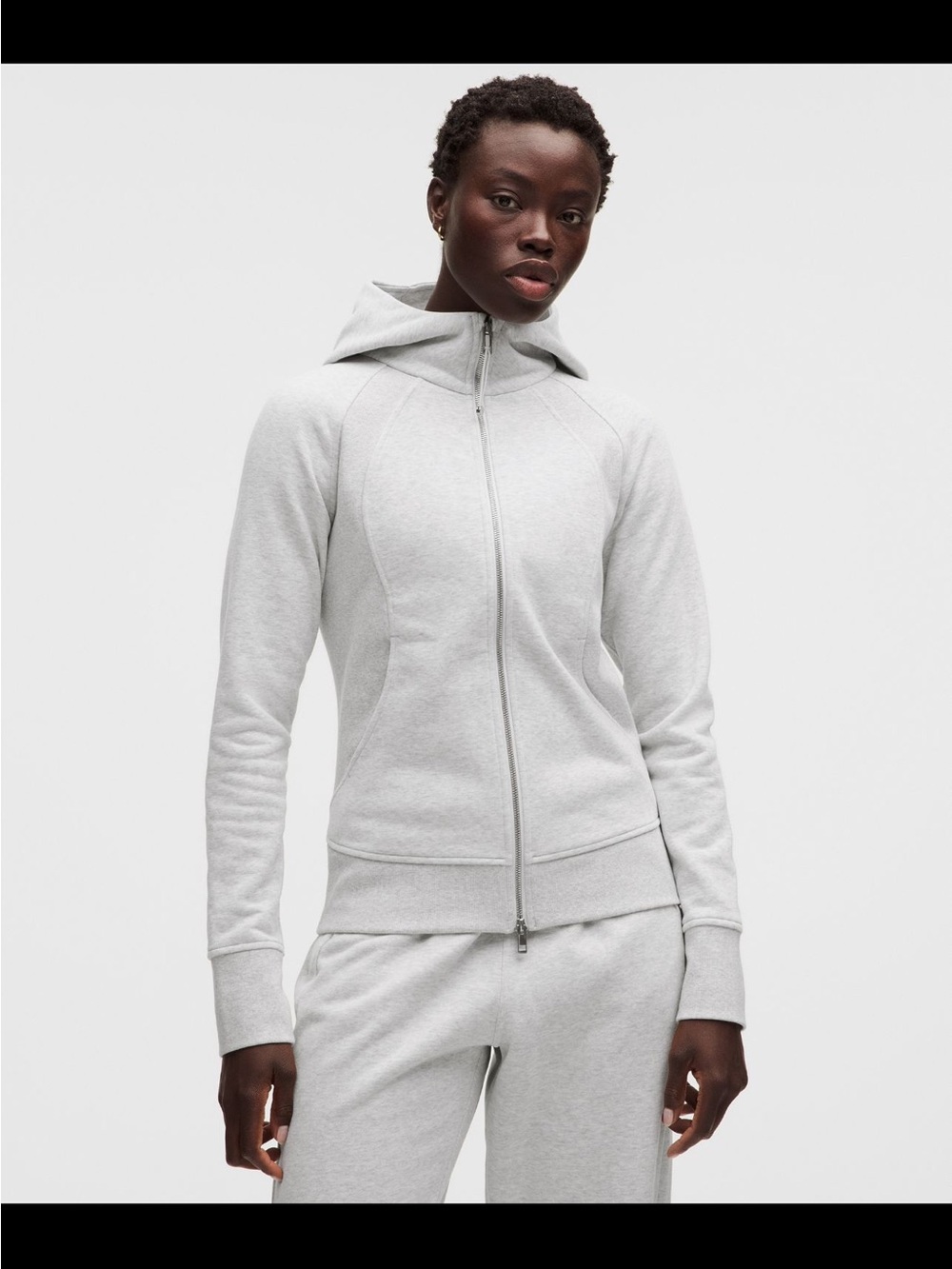 lululemon athletica Light Gray Full‑Zip Hooded Jacket